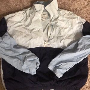 Dark blue and light blue windbreaker